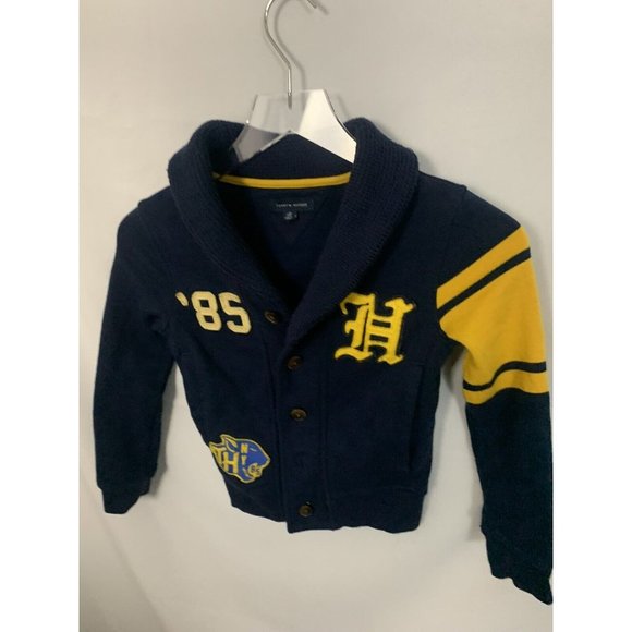 Tommy Hilfiger XS Girls Navy Knit Cardigan Sweater - Picture 2 of 6